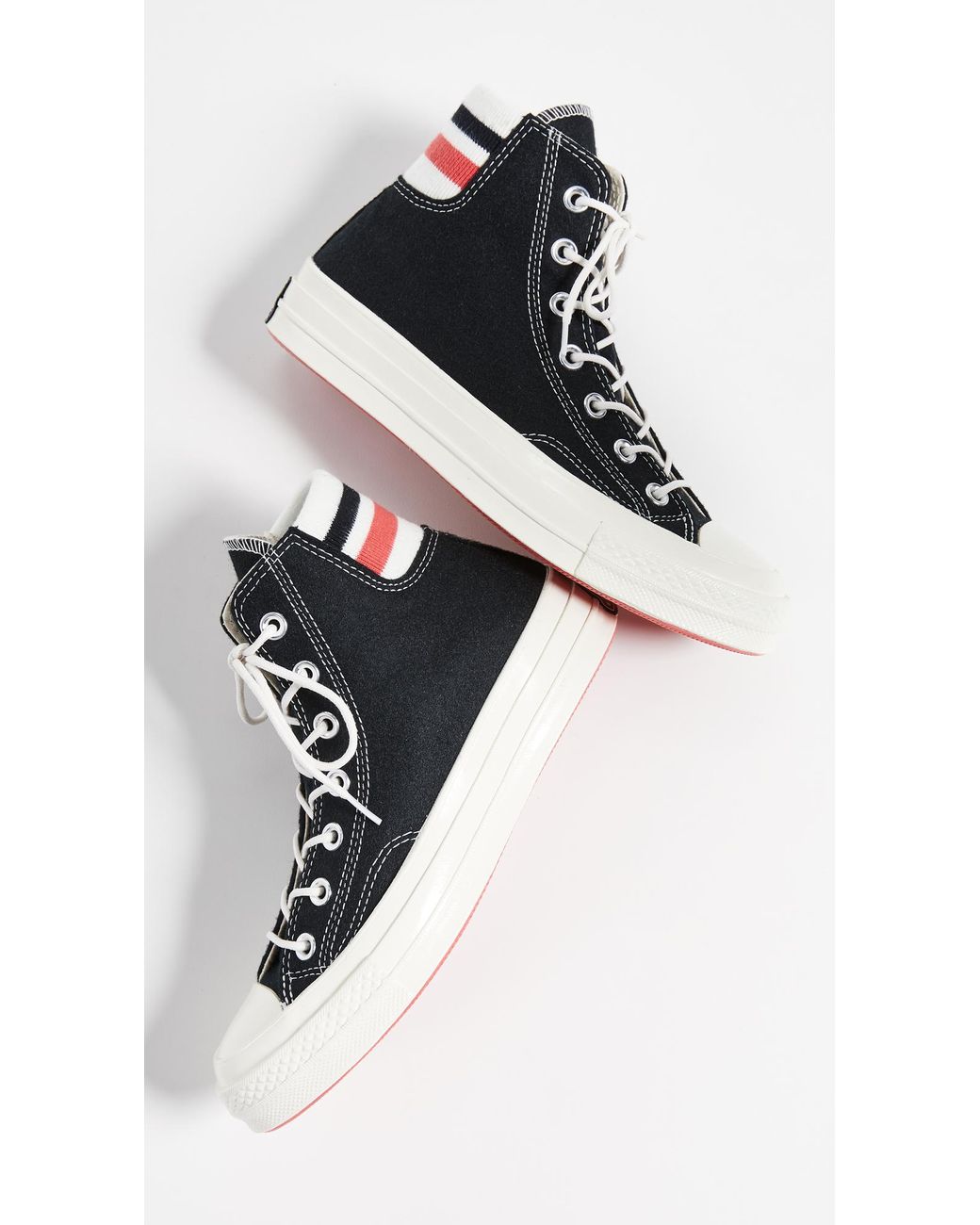 Converse Felt Chuck 70 Retro Stripe High Top Sneakers in Black/Red (Black)  | Lyst