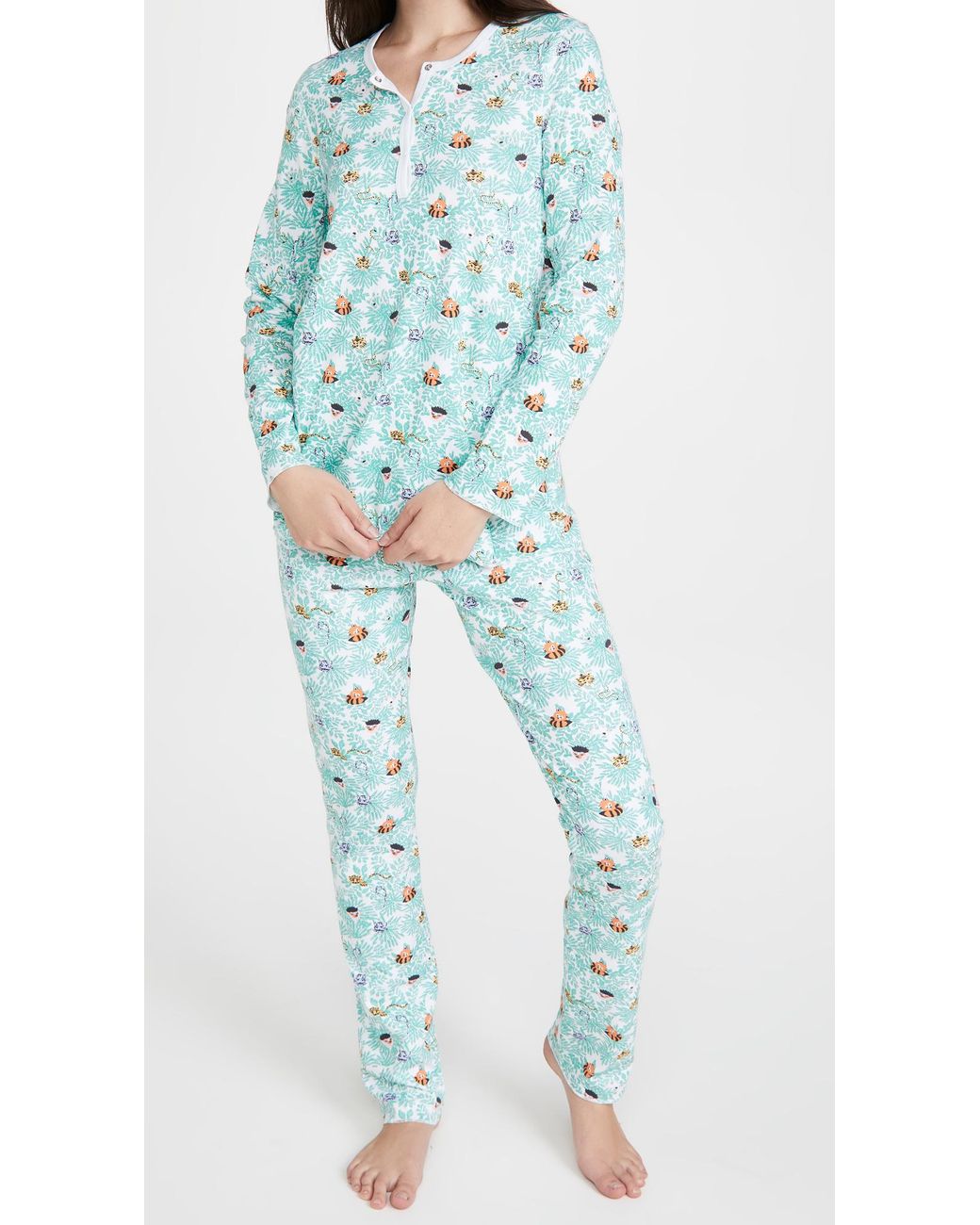 Roberta Roller Rabbit Cotton Heads & Tails Pajamas in Green - Lyst
