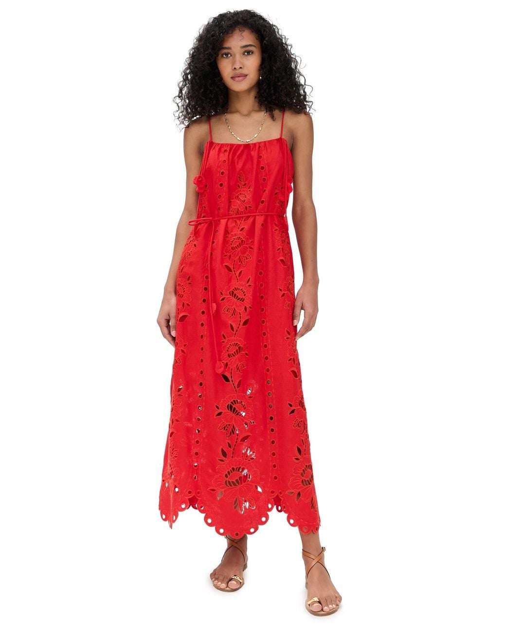 FARM Rio Flowers Richelieu Sleeveless Maxi Dress in Red | Lyst