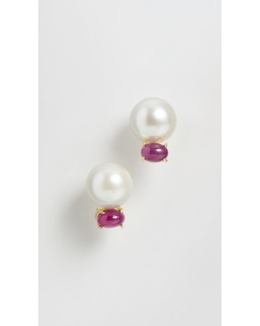 Shashi Black Nava Ruby Stud Earrings