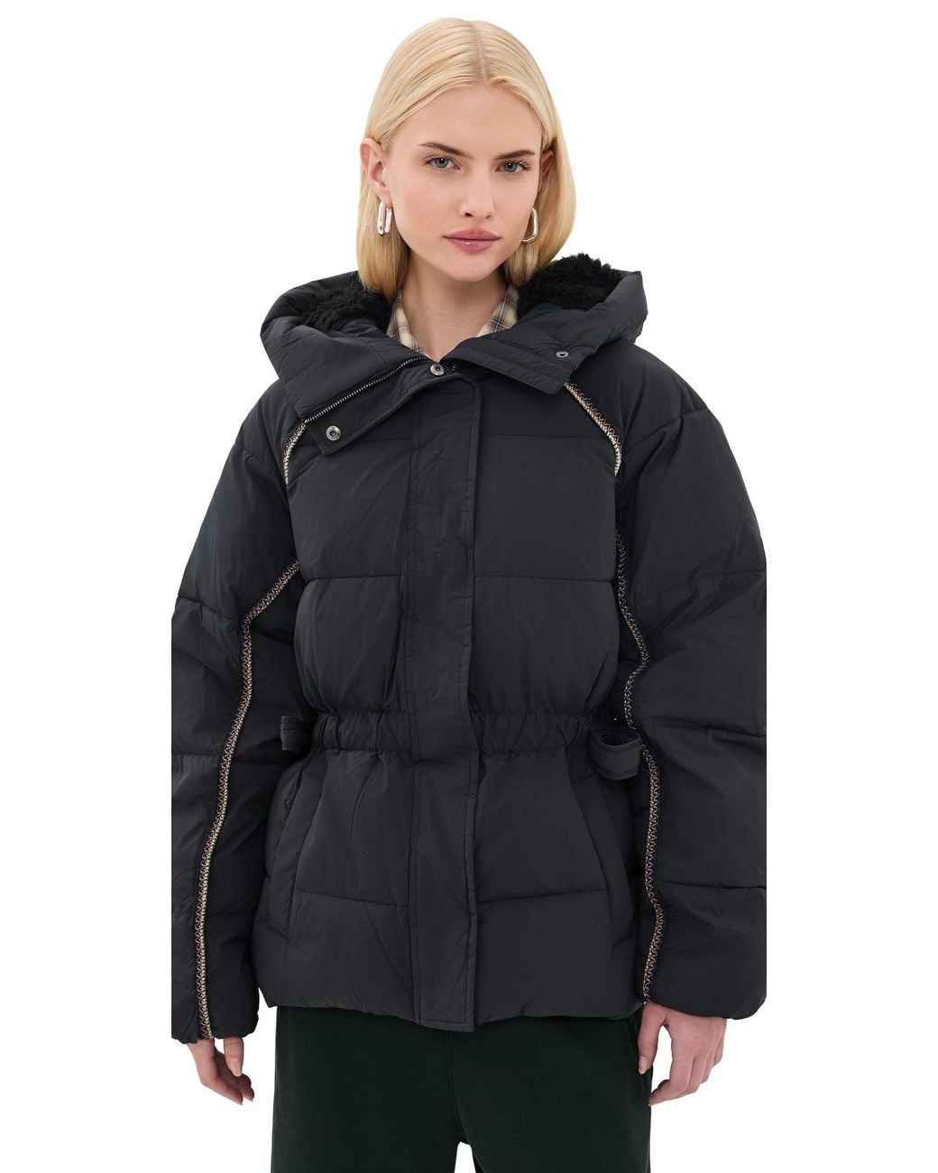 Ugg Black Renly Braid Puffer Jacket