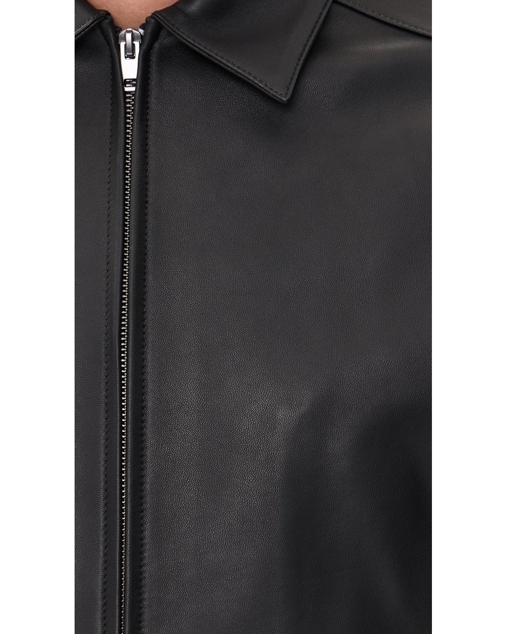 Vince Black Leather Zip Up Jacket for men