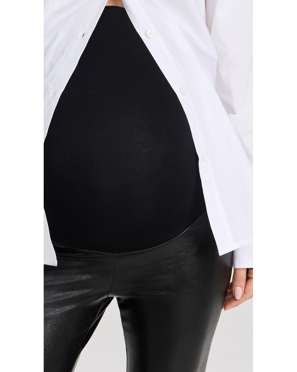 Commando Black Faux Leather Maternity Leggings