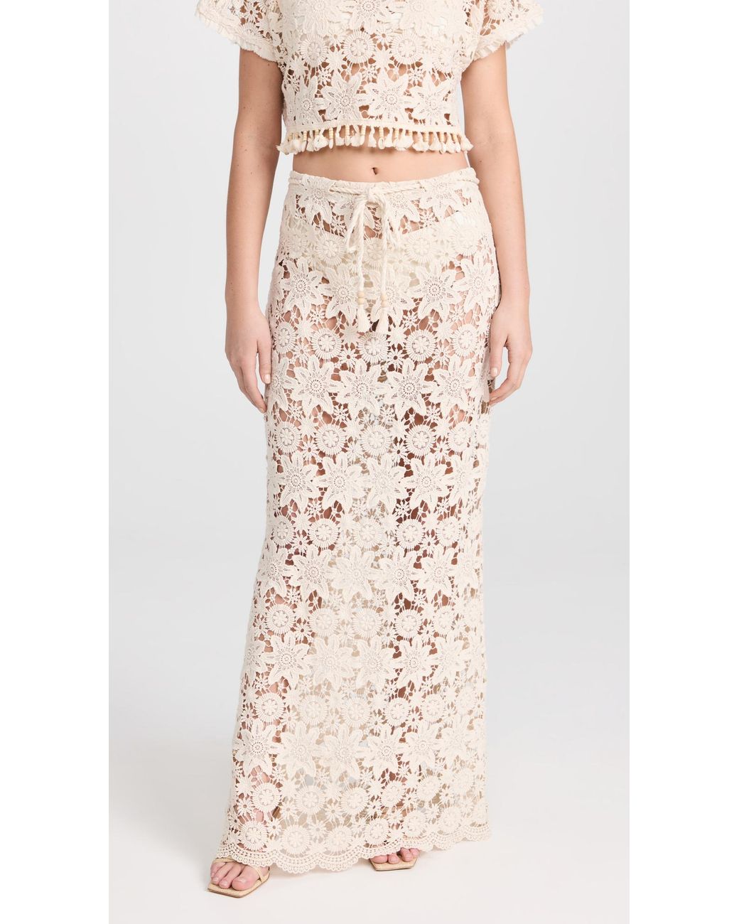 Just BEE Queen Rosie Maxi Skirt in Natural | Lyst