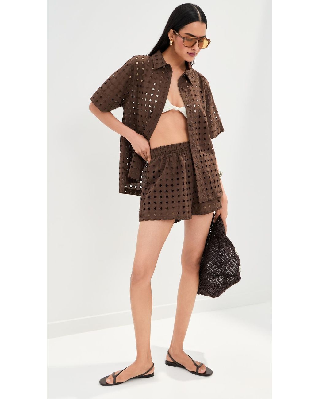 Le Bos Brown Leila Button Down Shirt