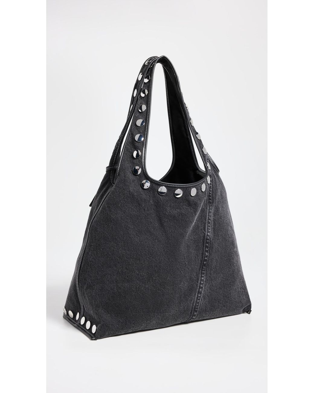 3.1 Phillip Lim Washed Denim Market Tote With Studs in Black