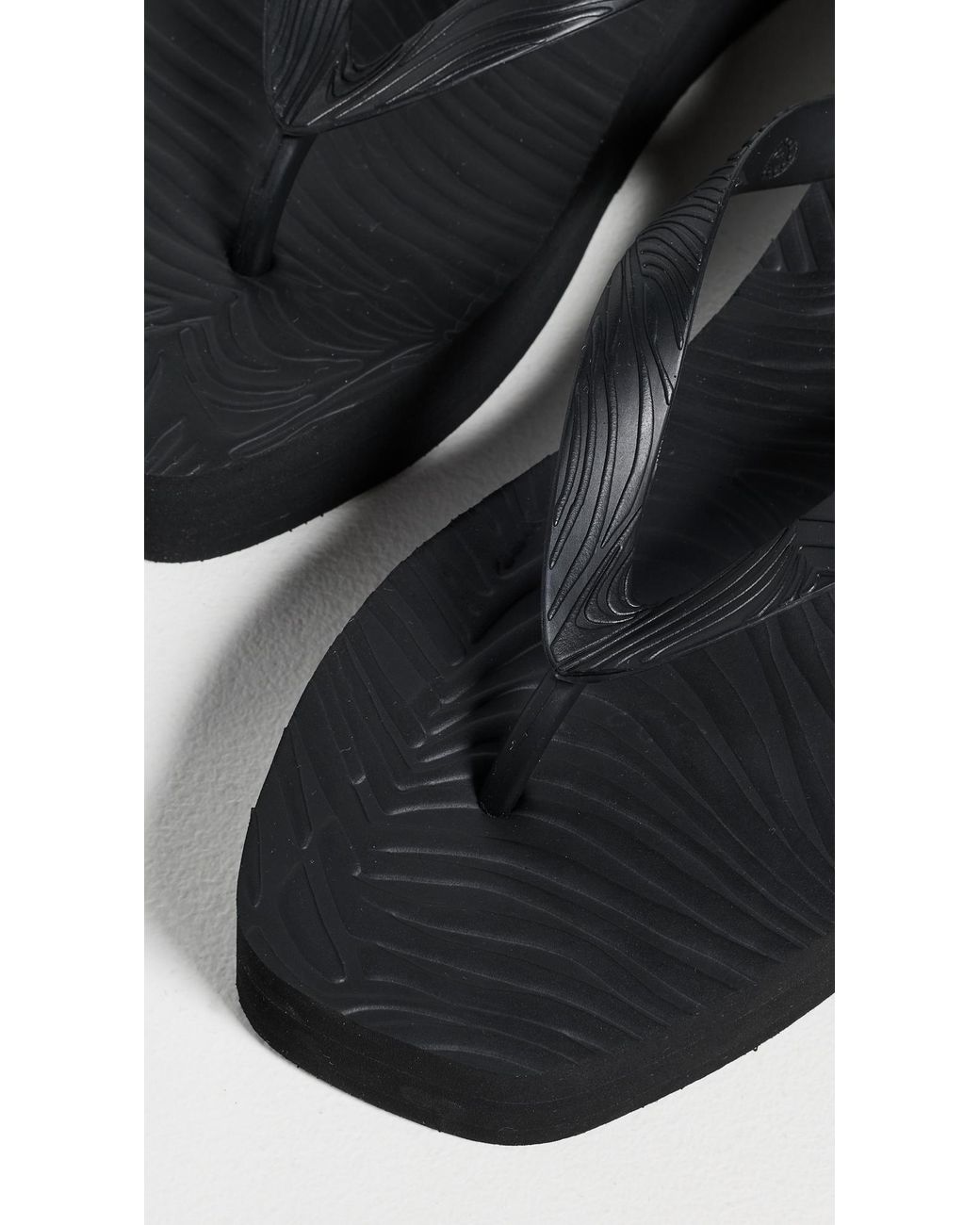 Sleeper Black High Platform Flip Flops