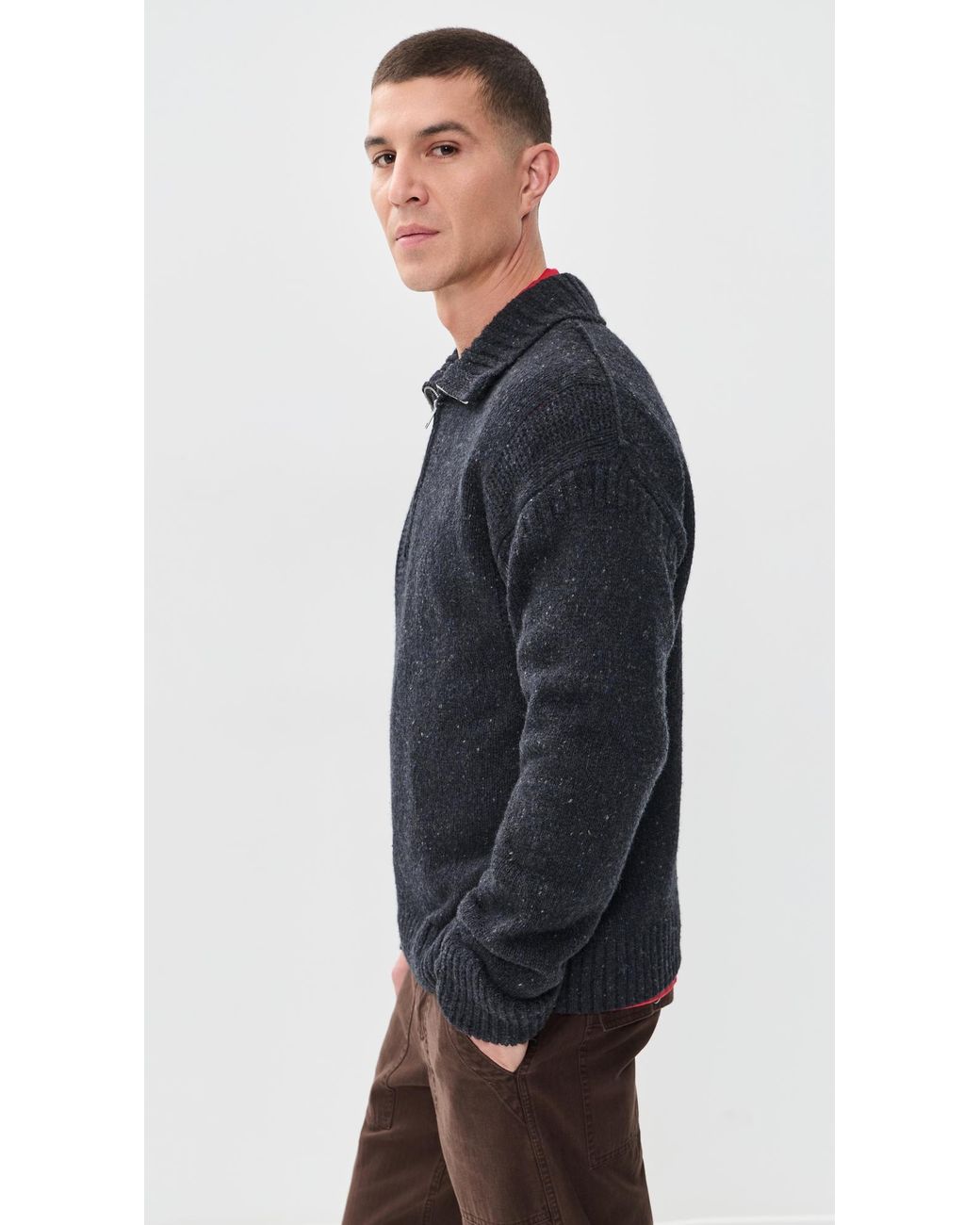 Alex Mill Blue Quarter Zip Sweater for men