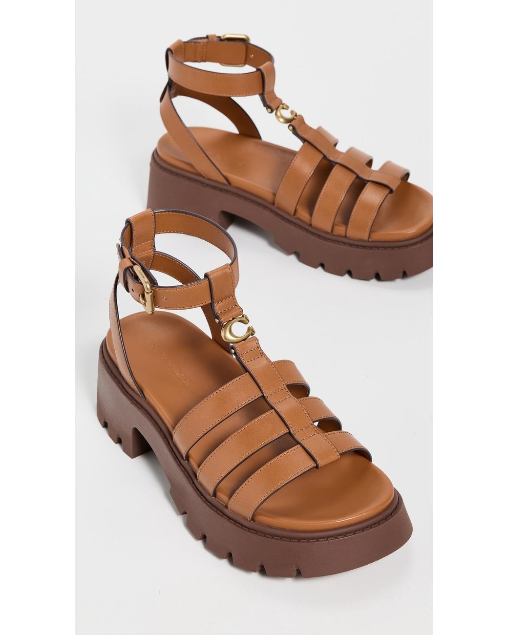 COACH Sculpted C Platform Fisherman Sandals | Lyst