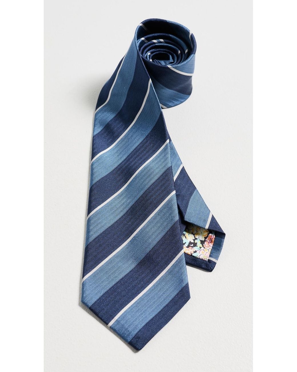 Paul Smith Blue Block Stripe Tie for men