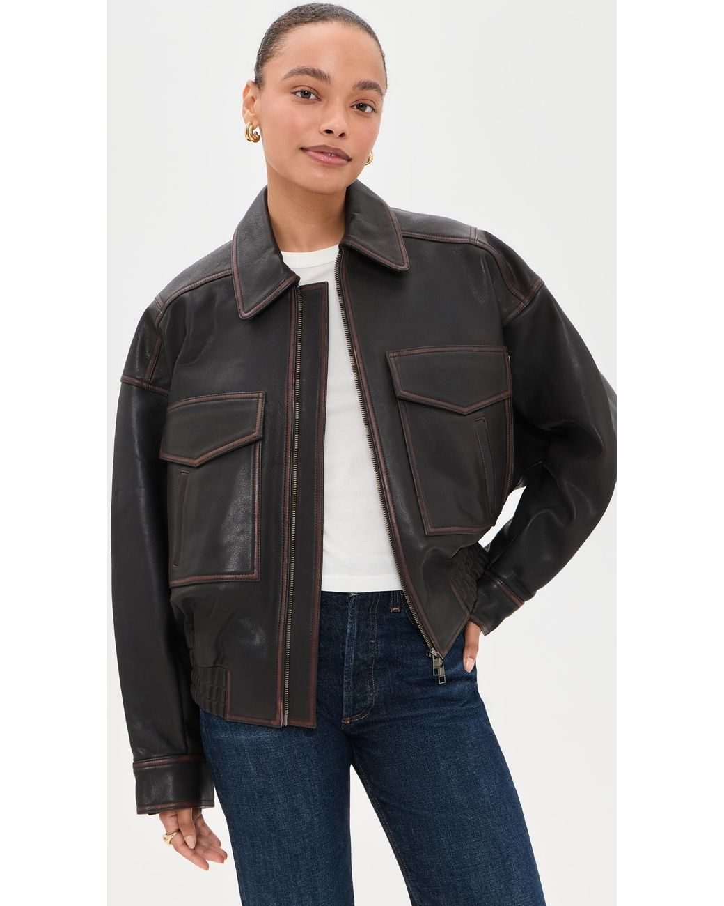 Staud Black Eugene Leather Jacket
