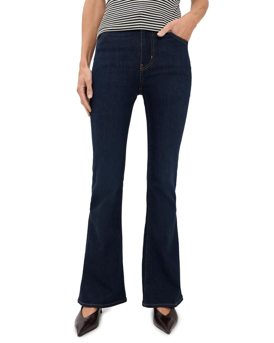 FRAME Blue The Petite Pixie Flare Jeans