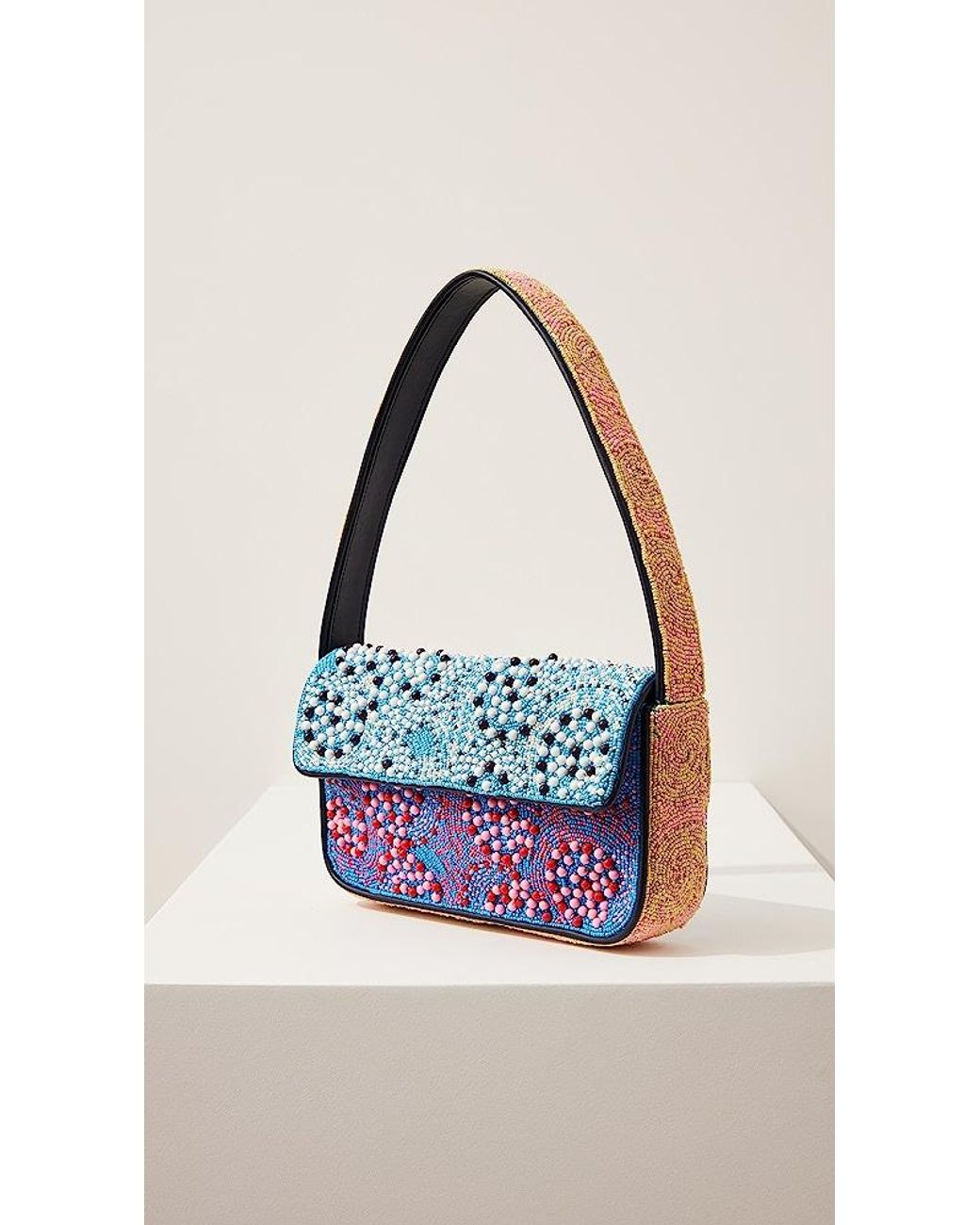 STAUD Tommy Beaded Bag in Blue | Lyst