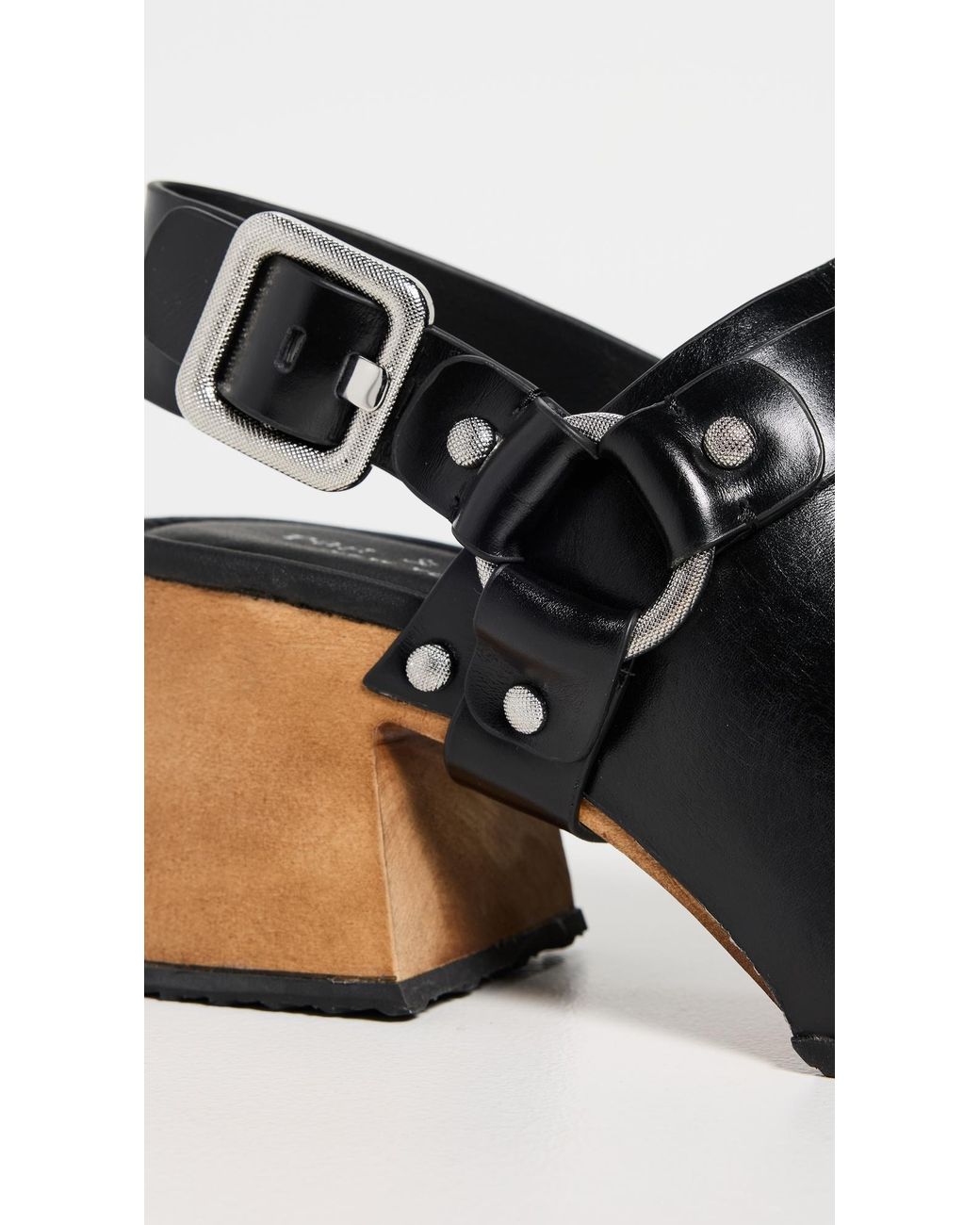 Rag & Bone Black Farrah Harness Clogs