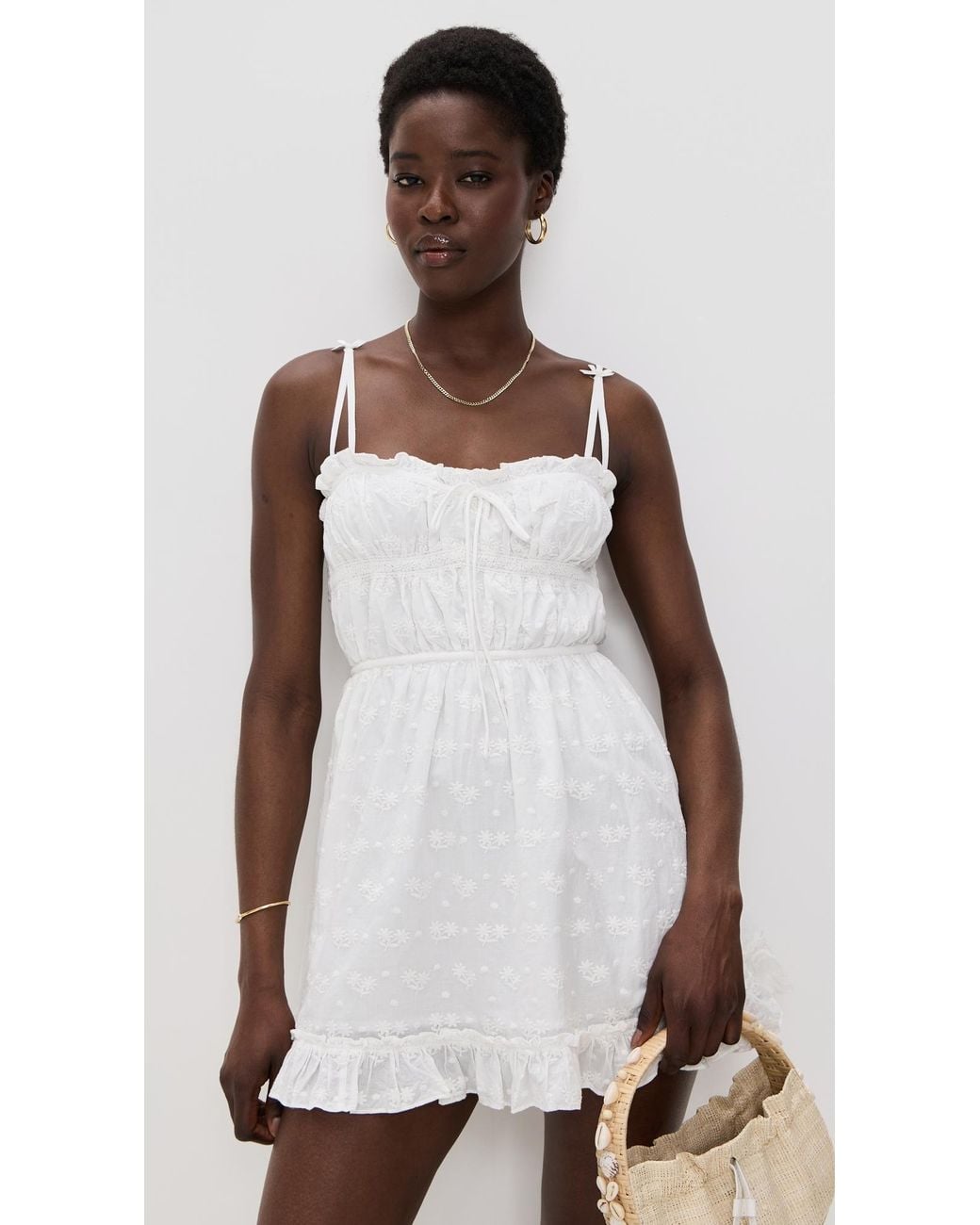 For Love & Lemons Edie Eyelet Slip Dress in White | Lyst