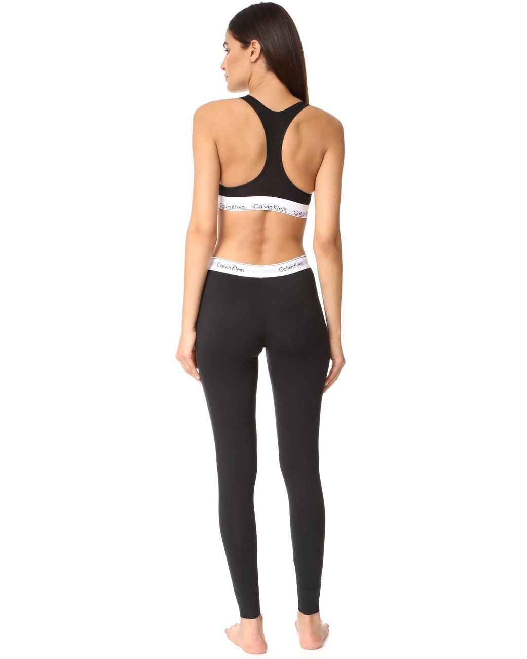 Calvin Klein Modern Cotton Bralette & Leggings Set in Black | Lyst