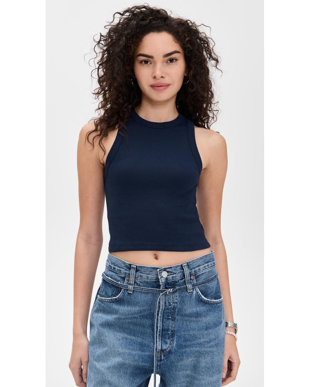 Sold Out NYC Blue The Cropped Not So Basic Tank