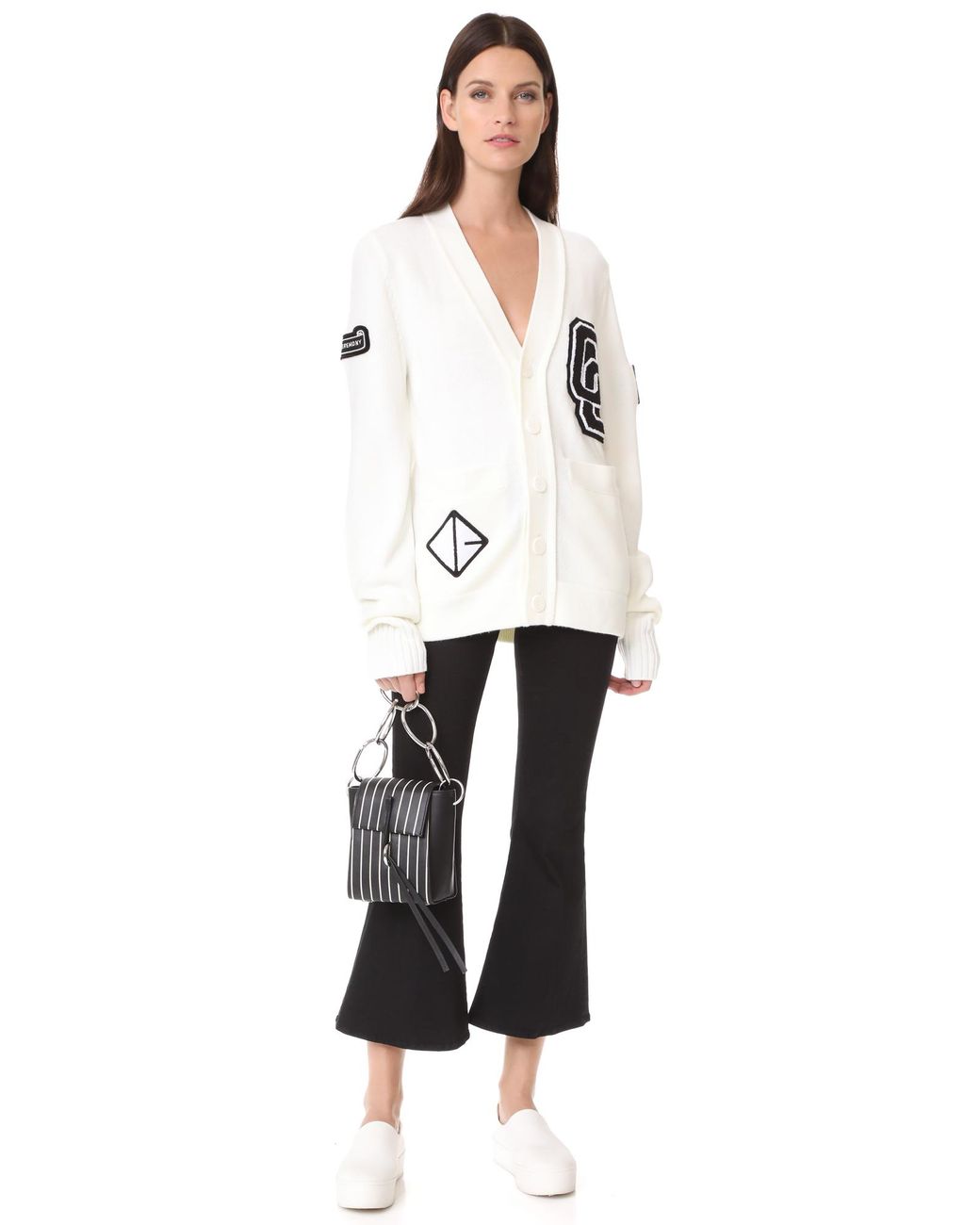 Opening Ceremony OC Flag bonded-knit cardigan - Neutrals