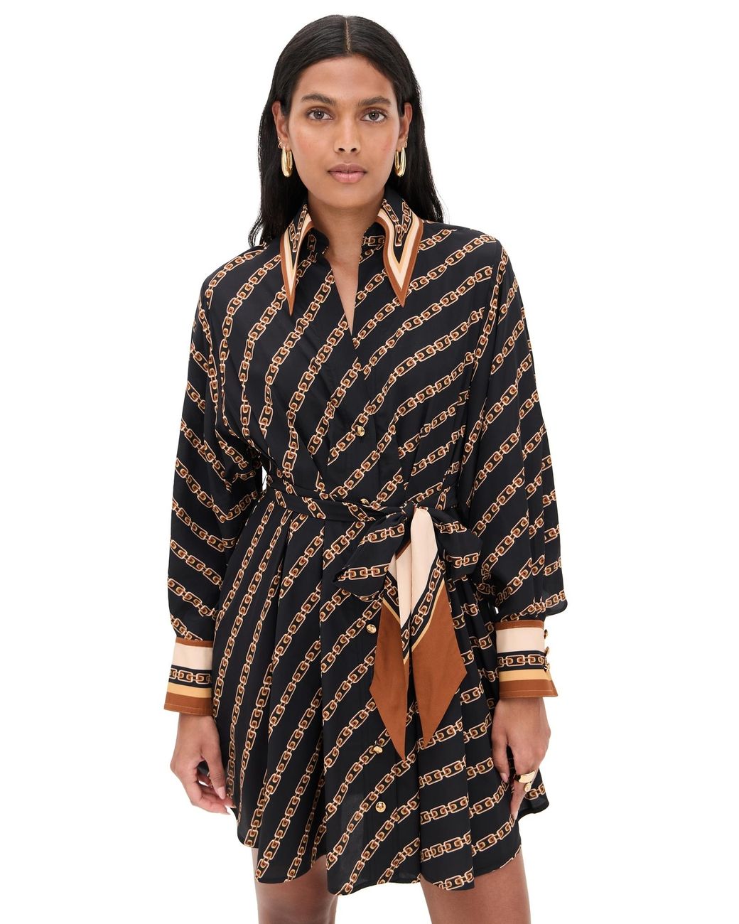Zimmermann Tuck Mini Shirt Dress in Black | Lyst