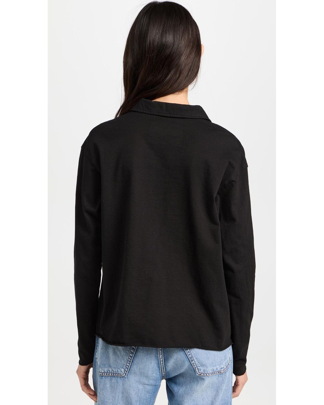 Frank & Eileen Black Popover Henley Tee