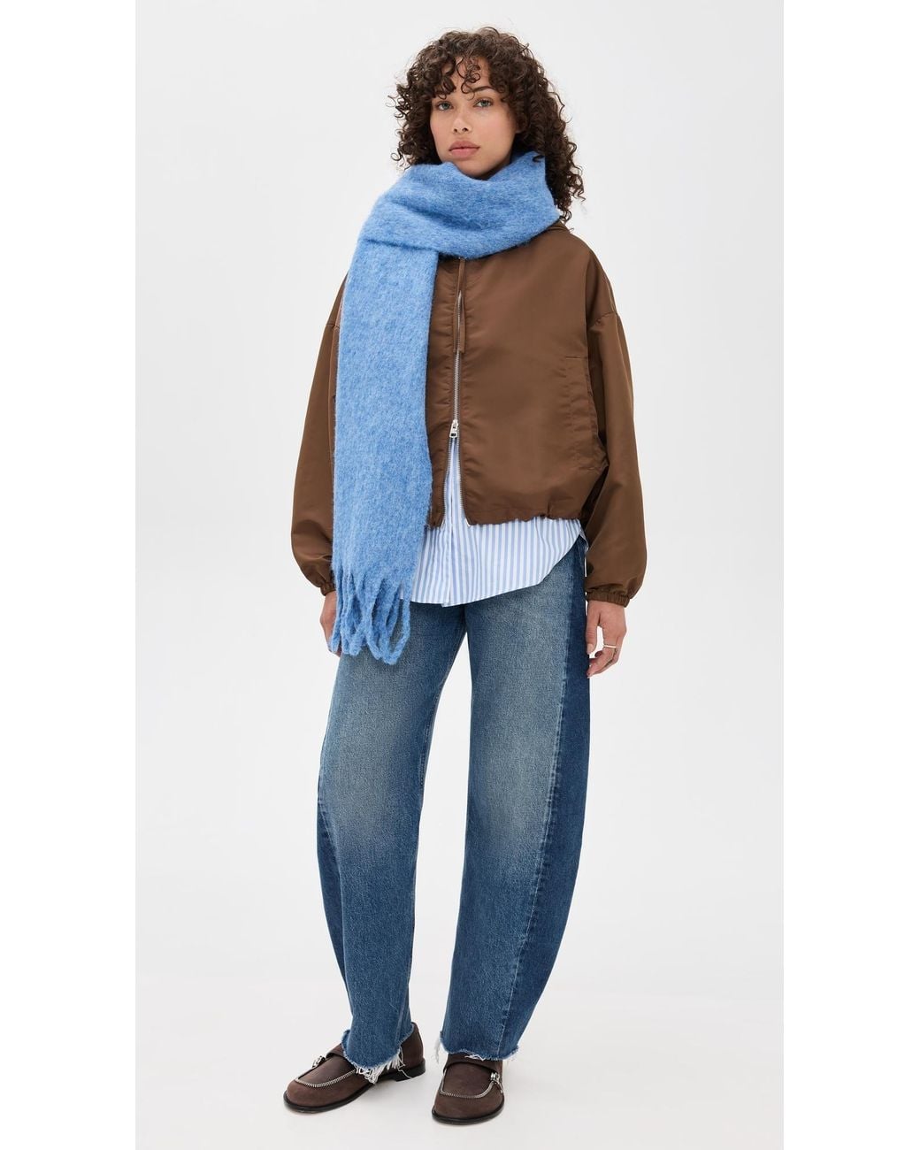 Hat Attack Blue Cozy Solid Scarf