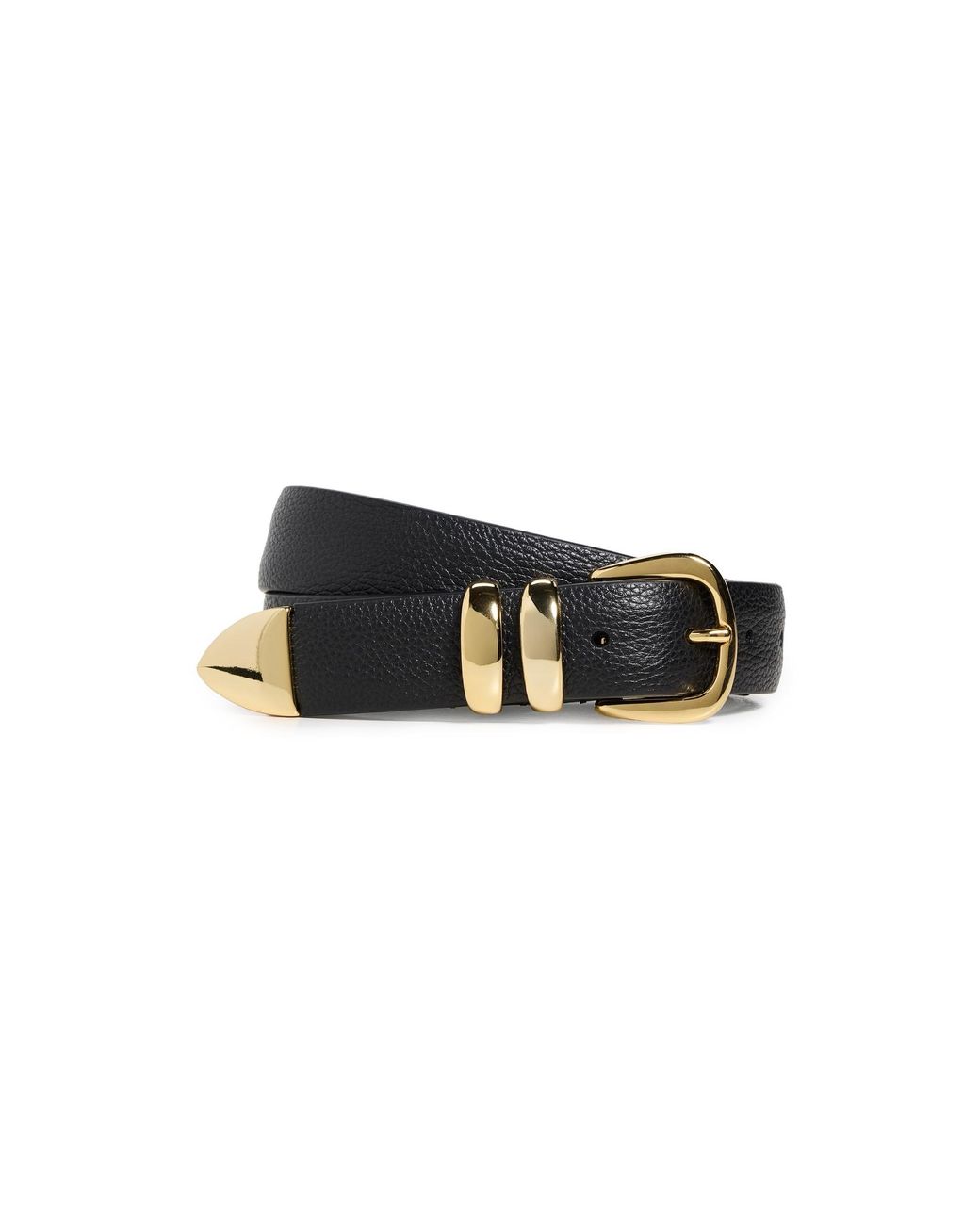 Andersons Black Narrow Soft Grained Calf Leather Belt