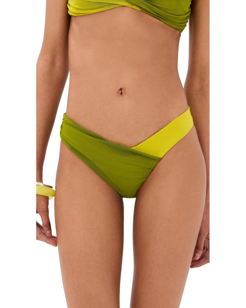 Staud Green Emsley Bikini Bottoms