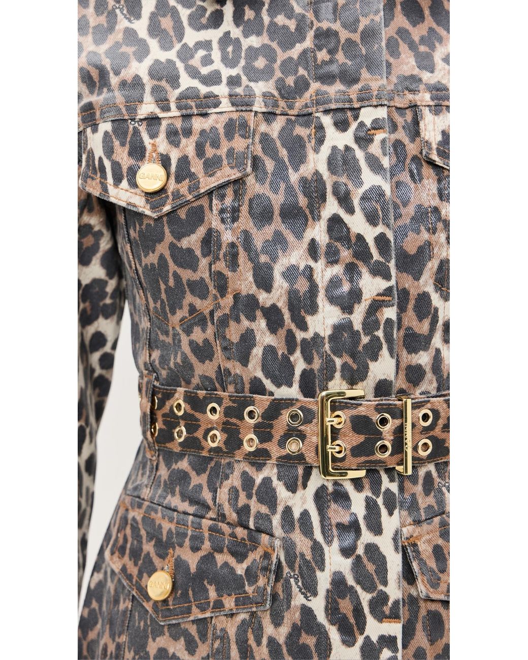 white christmas dresses Leopard Printed Denim Jacket – Hill's Dry Goods