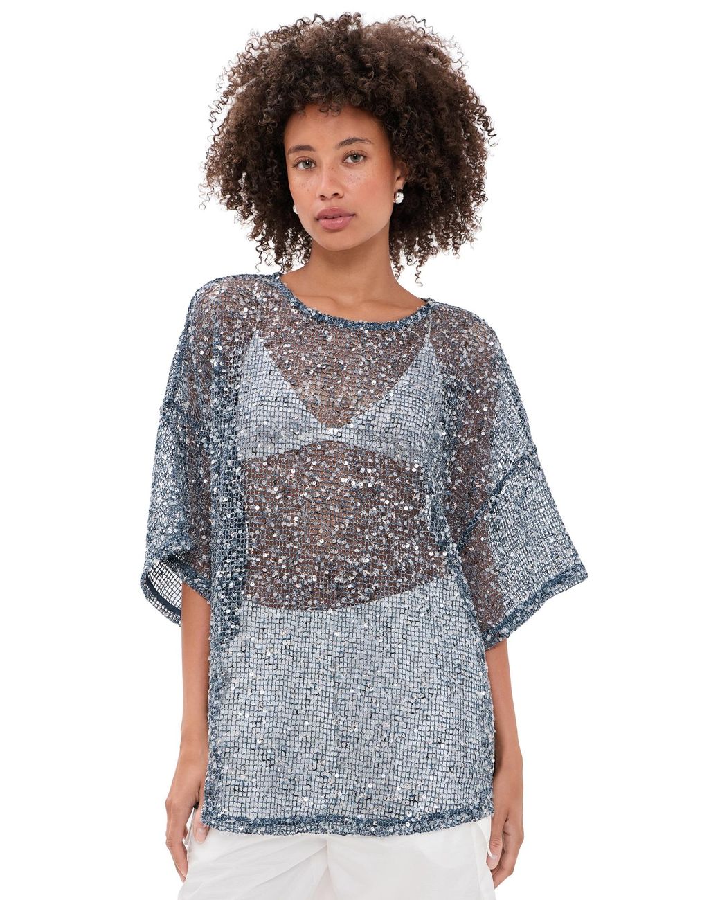 Vrg Grl Black Arden Sequin Top
