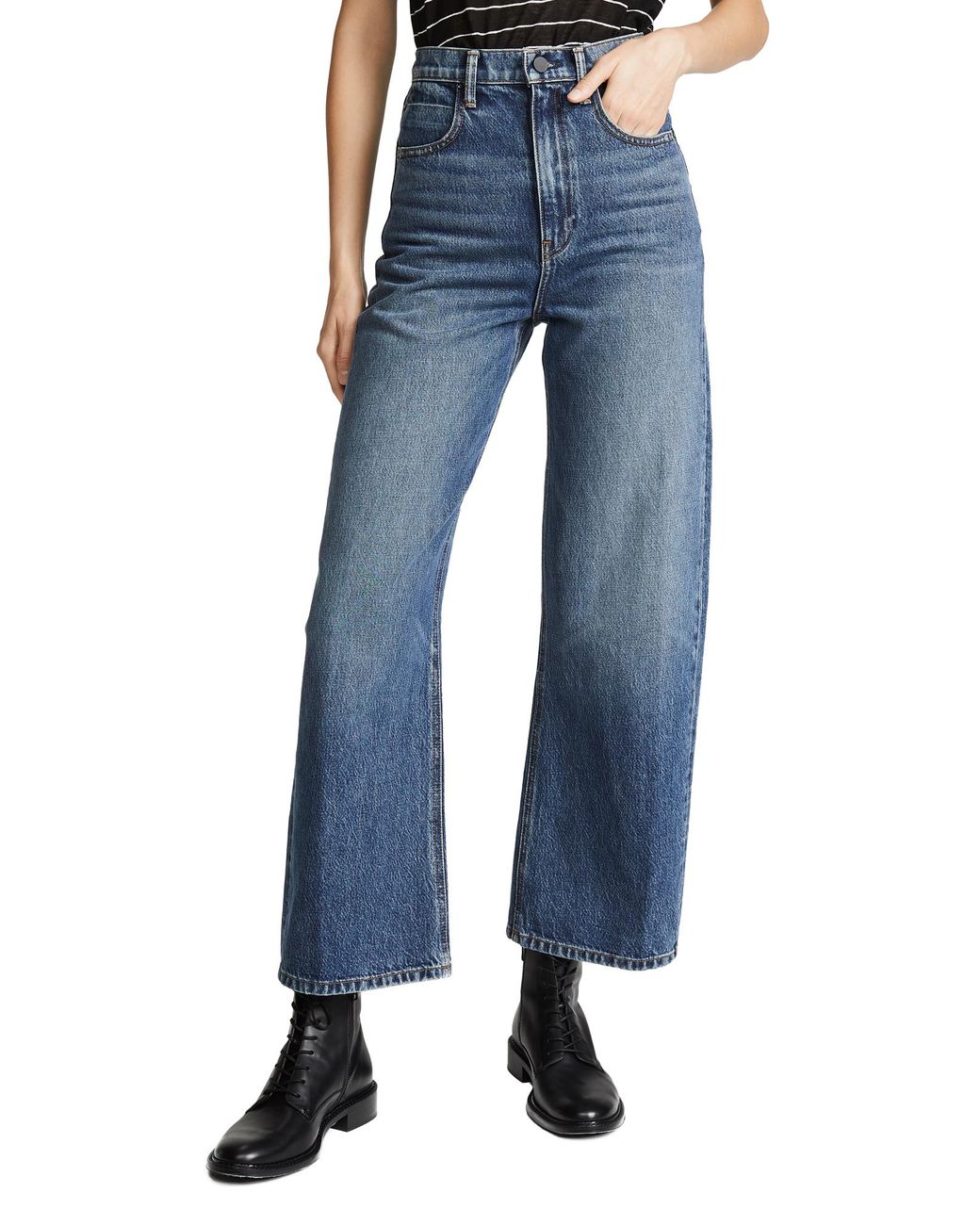 Alexander Wang Denim Crush Wide Leg in 