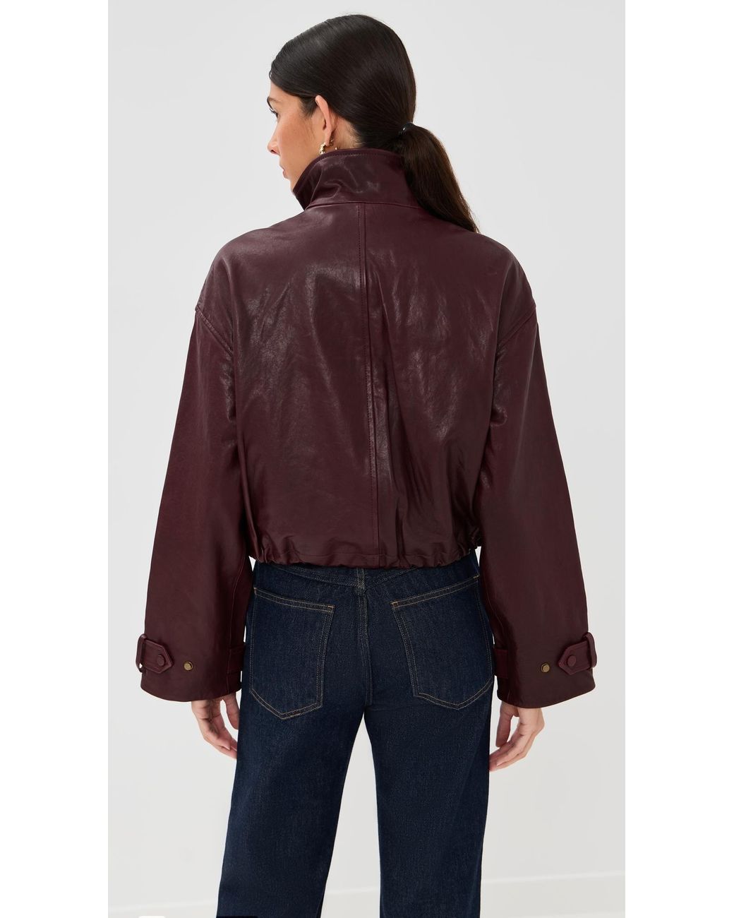 Veronica Beard Red Bateman Leather Jacket