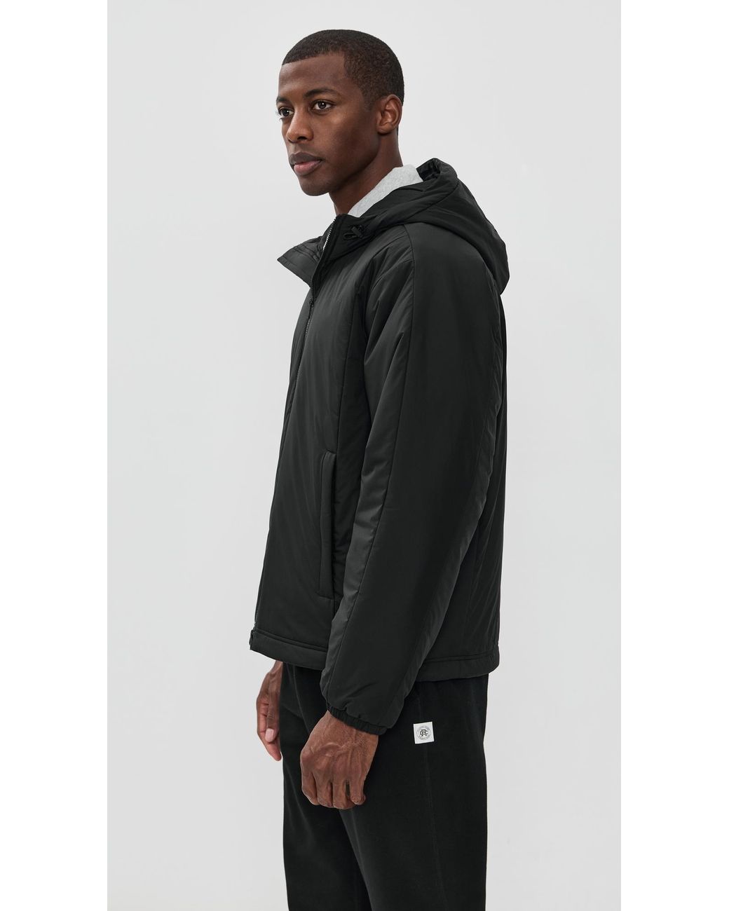 Reigning Champ Black Nylon Ripstop Signal Hooded Jacket for men