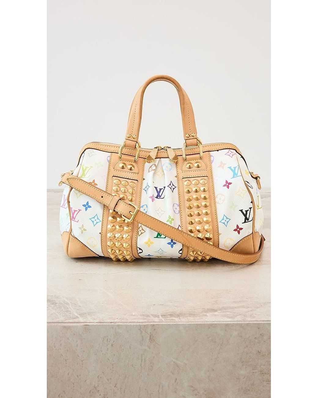 Louis+Vuitton+Brentwood+Shoulder+Bag+White+Leather+Monogram+Vernis for sale  online