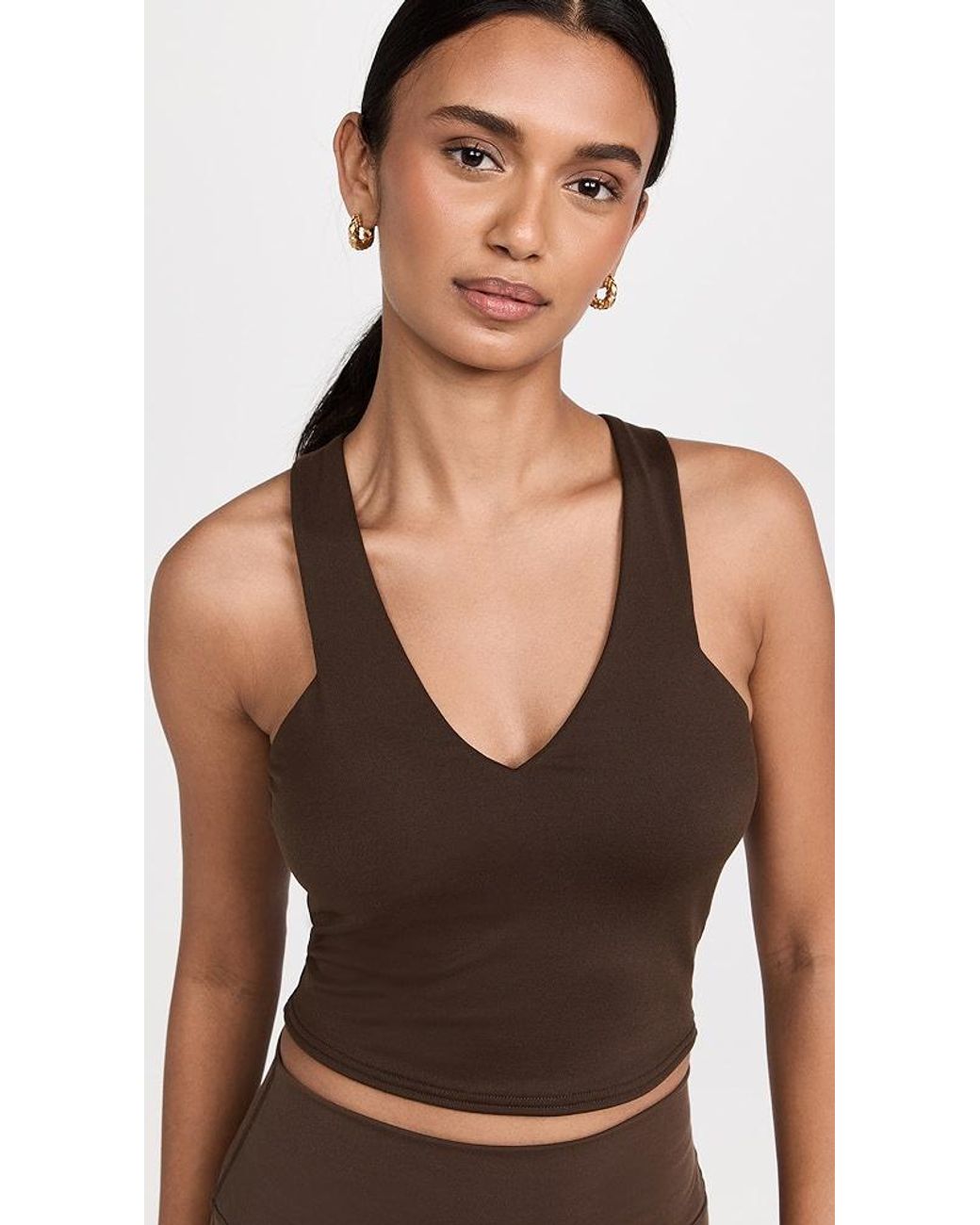 ALO YOGA Aspire cropped ribbed cotton-blend jersey tank