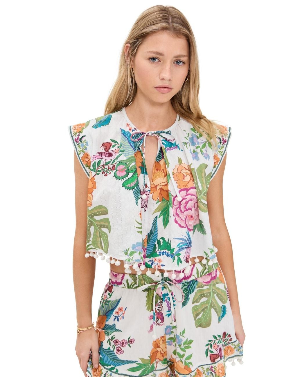 knee length dresses for ladies Farm Rio Women's Delicate Forest Mini Dress - White - Size Xs main image 1