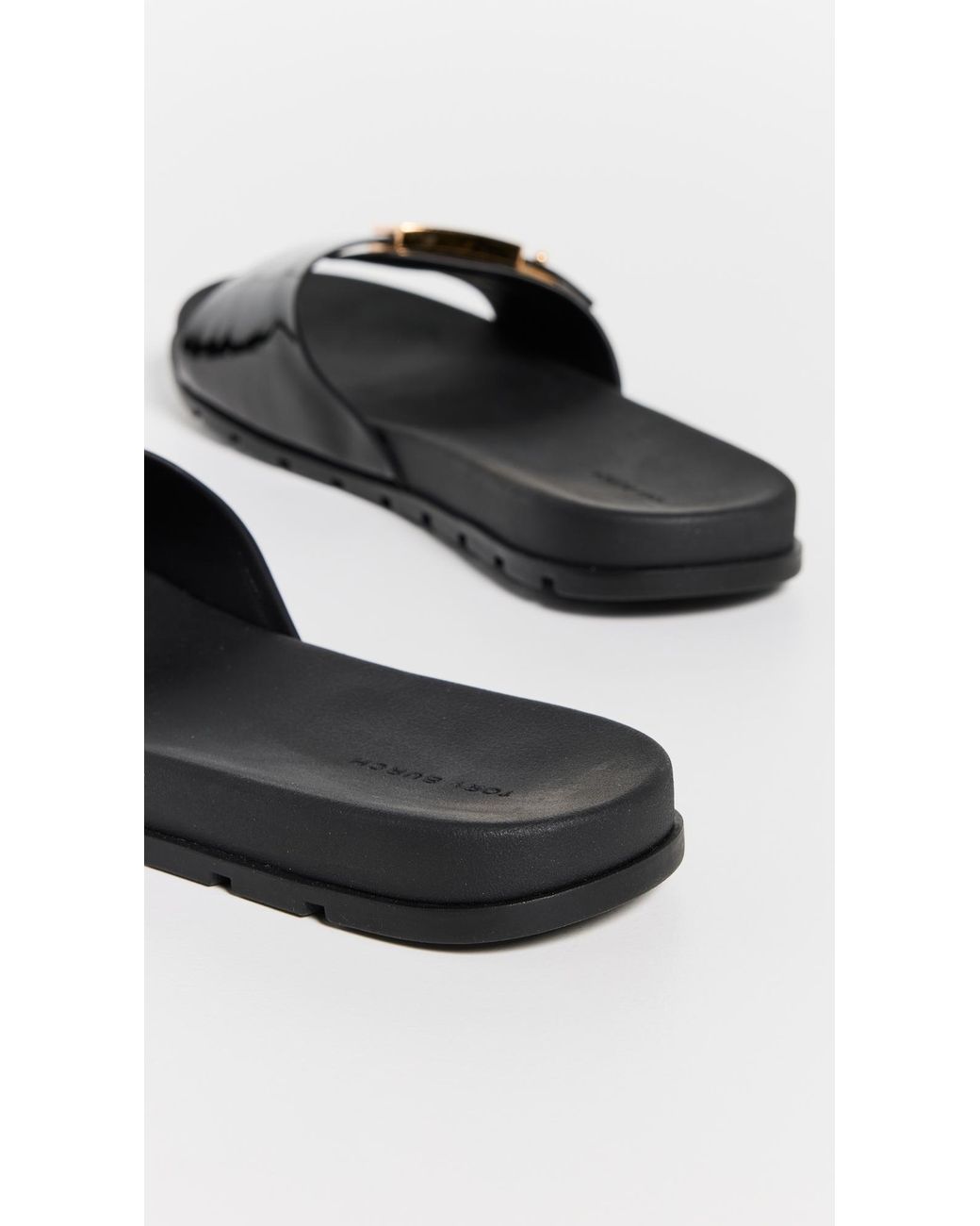 Tory Burch Black Buckle Slides
