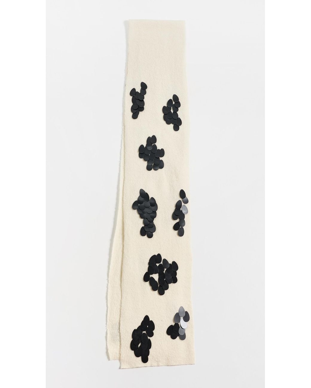 Chan Luu White Sequined Wool Scarf