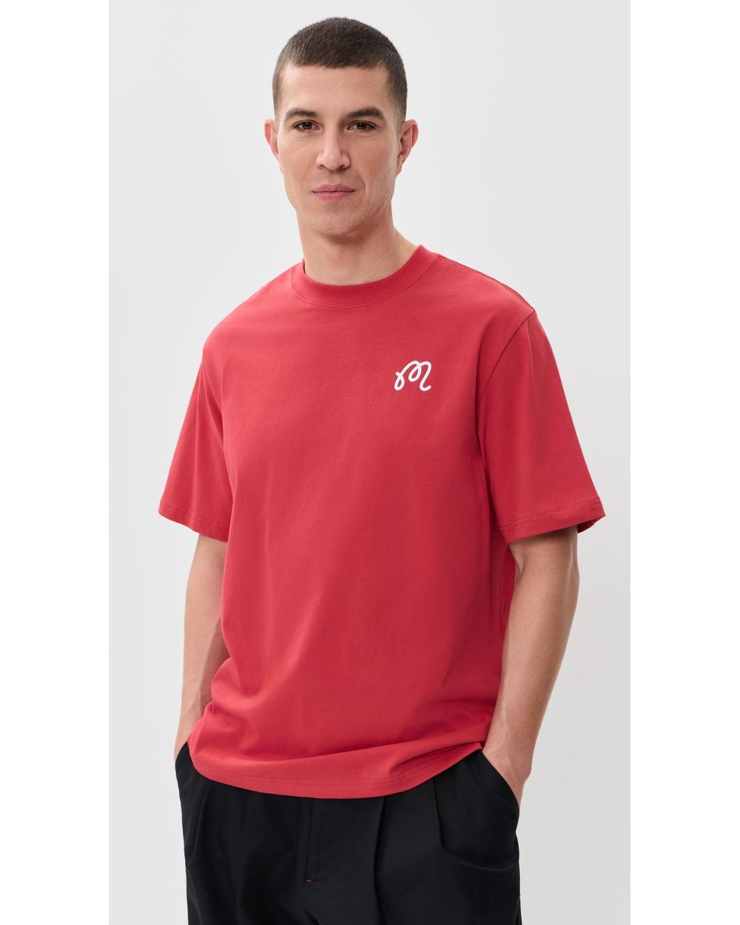 Malbon Red Bermuda Tee for men