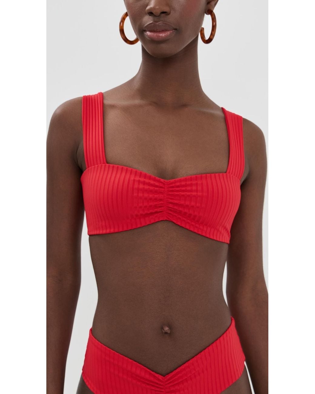 LSPACE Red Marlee Bikini Top