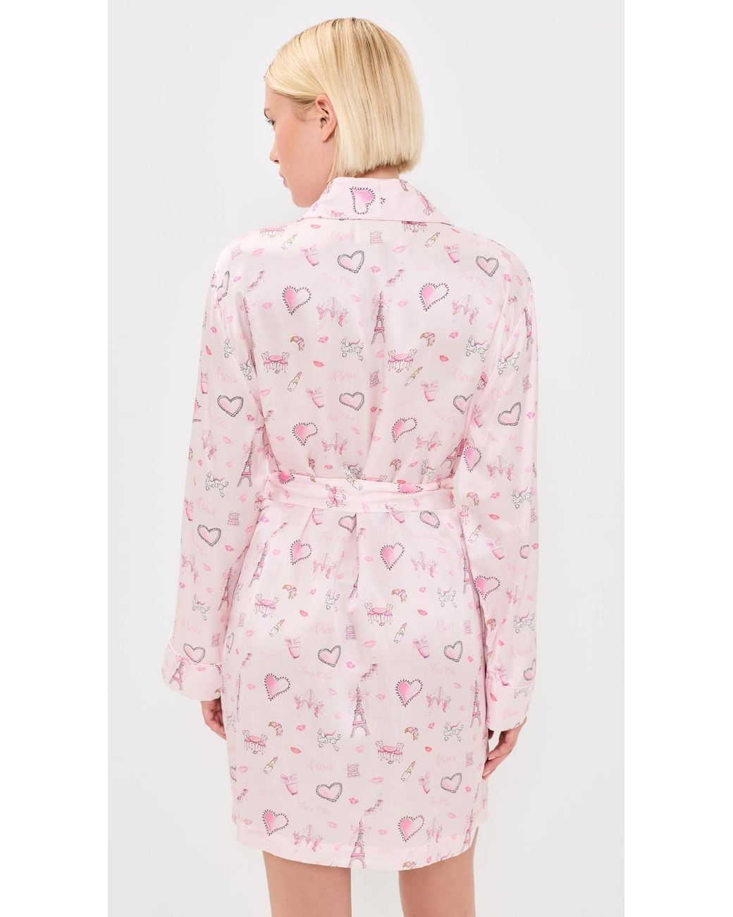 LoveShackFancy Pink Silk Robe
