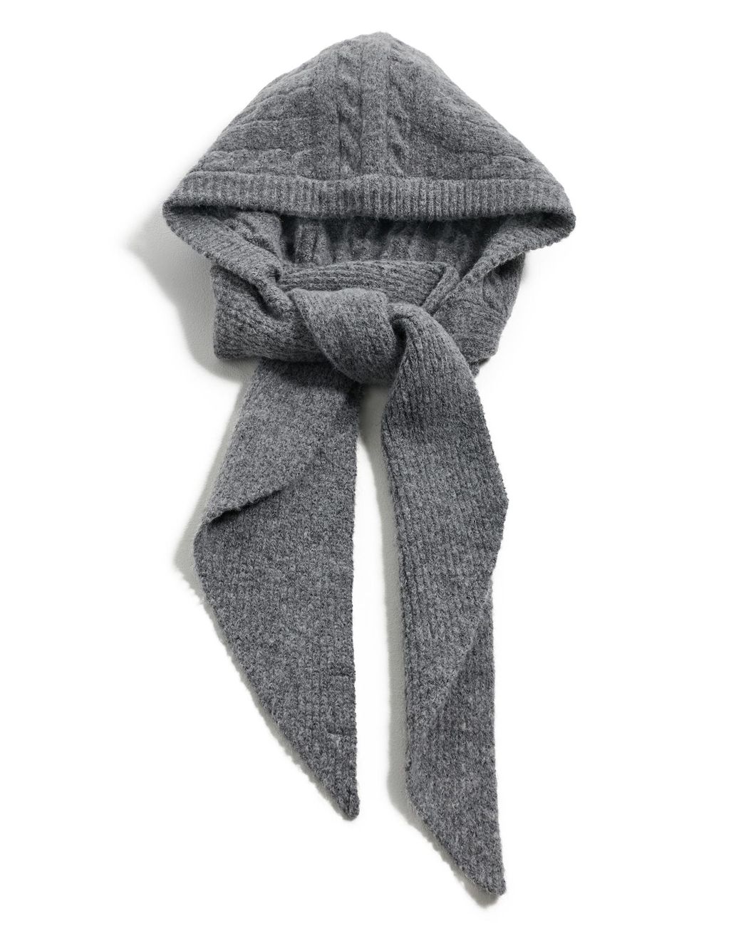Hat Attack Black Cable Hooded Scarf