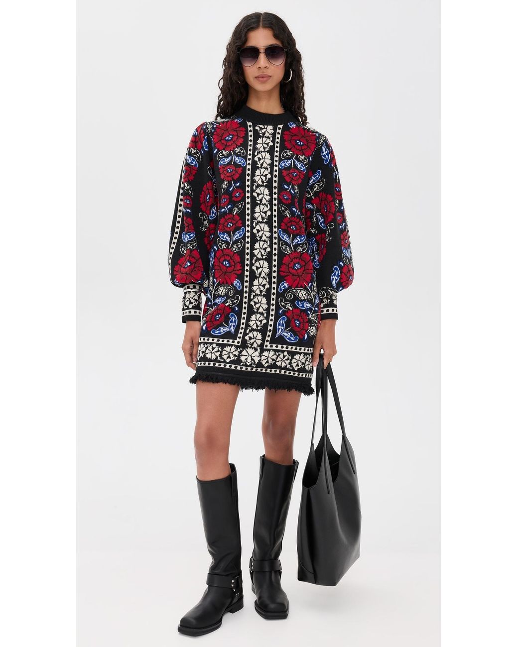 FARM Rio Knit Dress in Red | Lyst