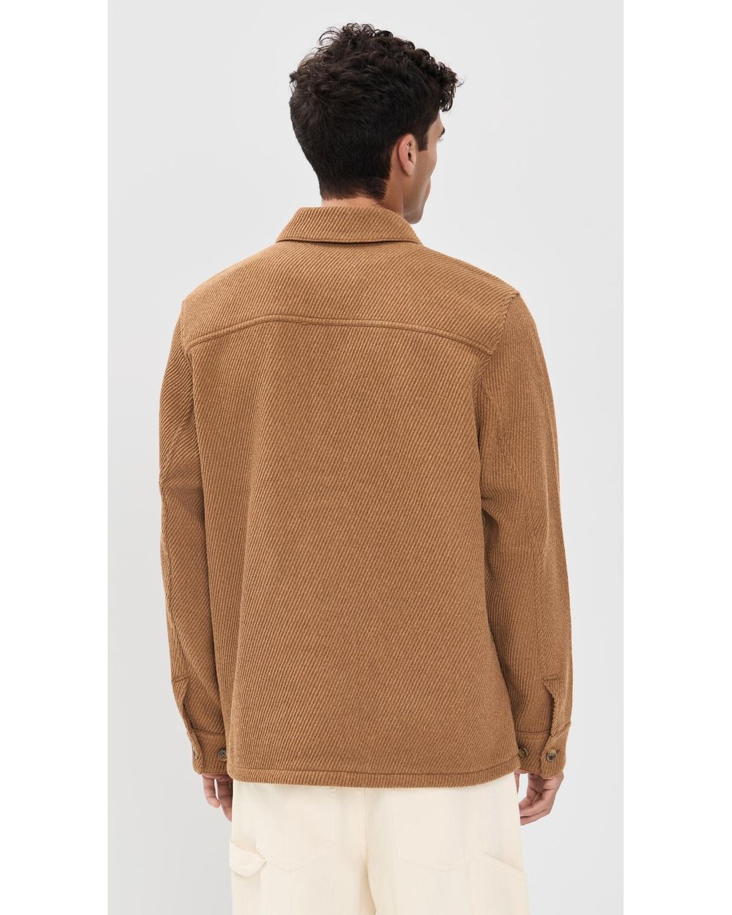 Les Deux Brown Twill Wool Shacket for men