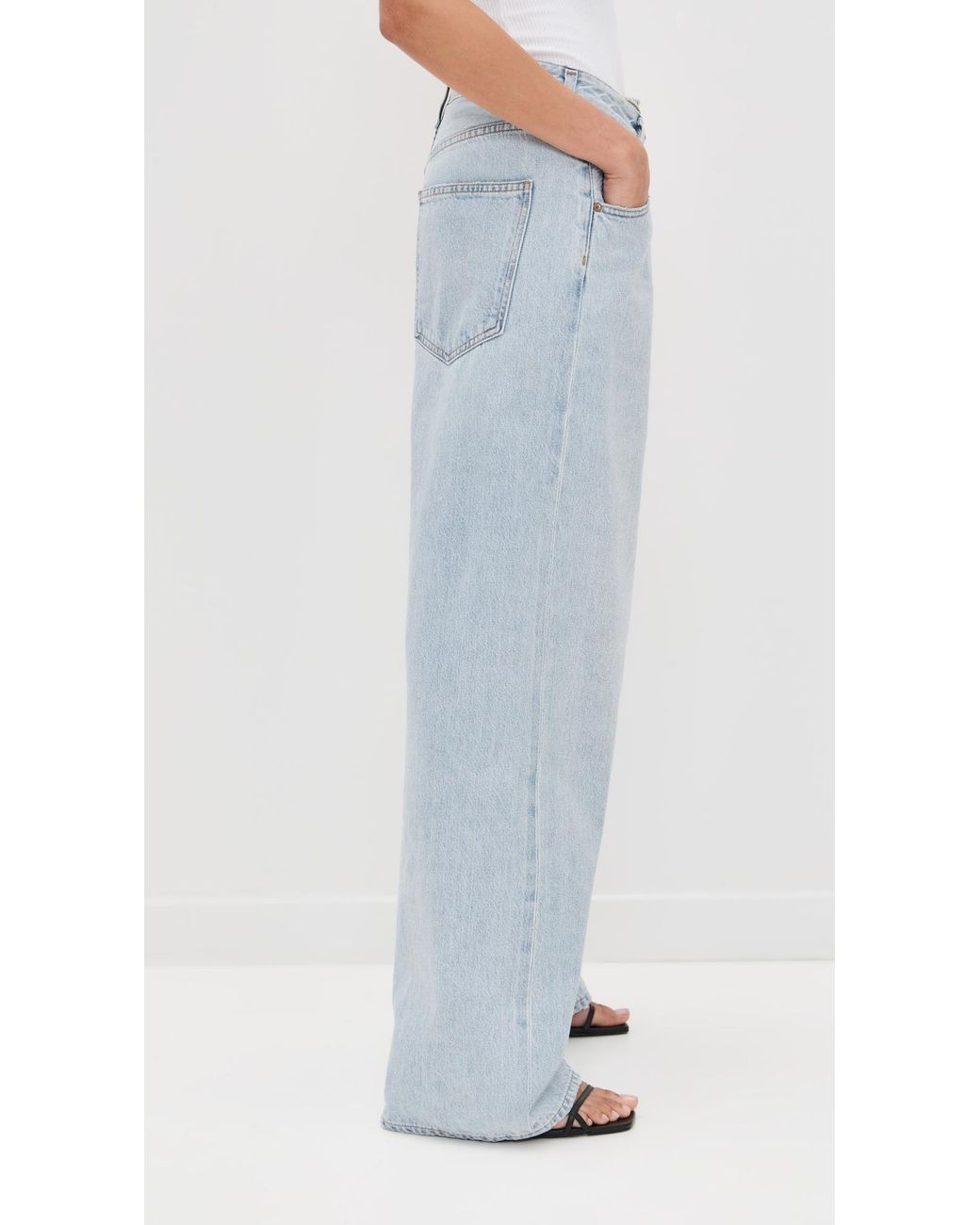 ボトムスその他 AGOLDE Wide Vana Fold white jeans Vana Fold Jean in Milkshake – AGOLDE