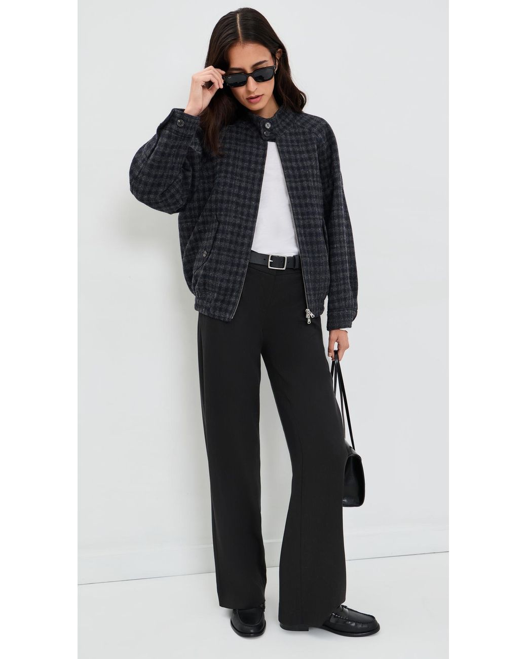 DUNST Black Harrington Quilted Wool Jacket
