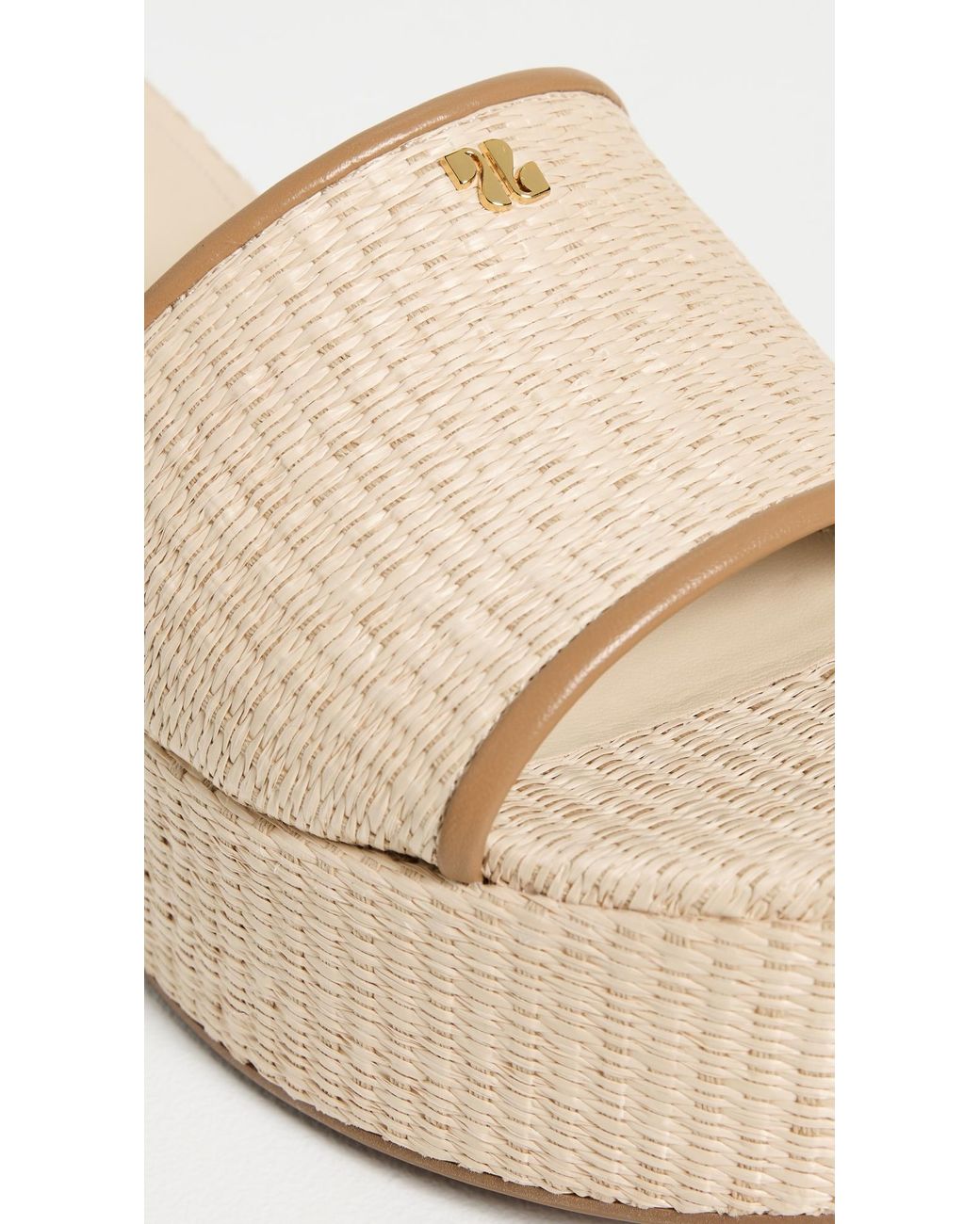 Larroude Natural Alex Flatform Mules
