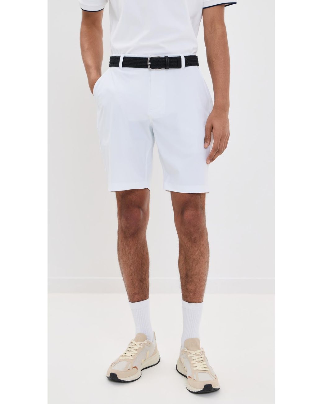 Redvanly White Hanover Pull On Shorts 9 for men