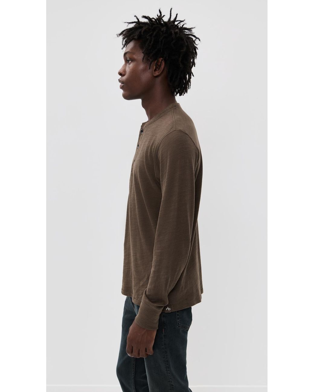 Rag & Bone Brown Classic Flame Henely for men