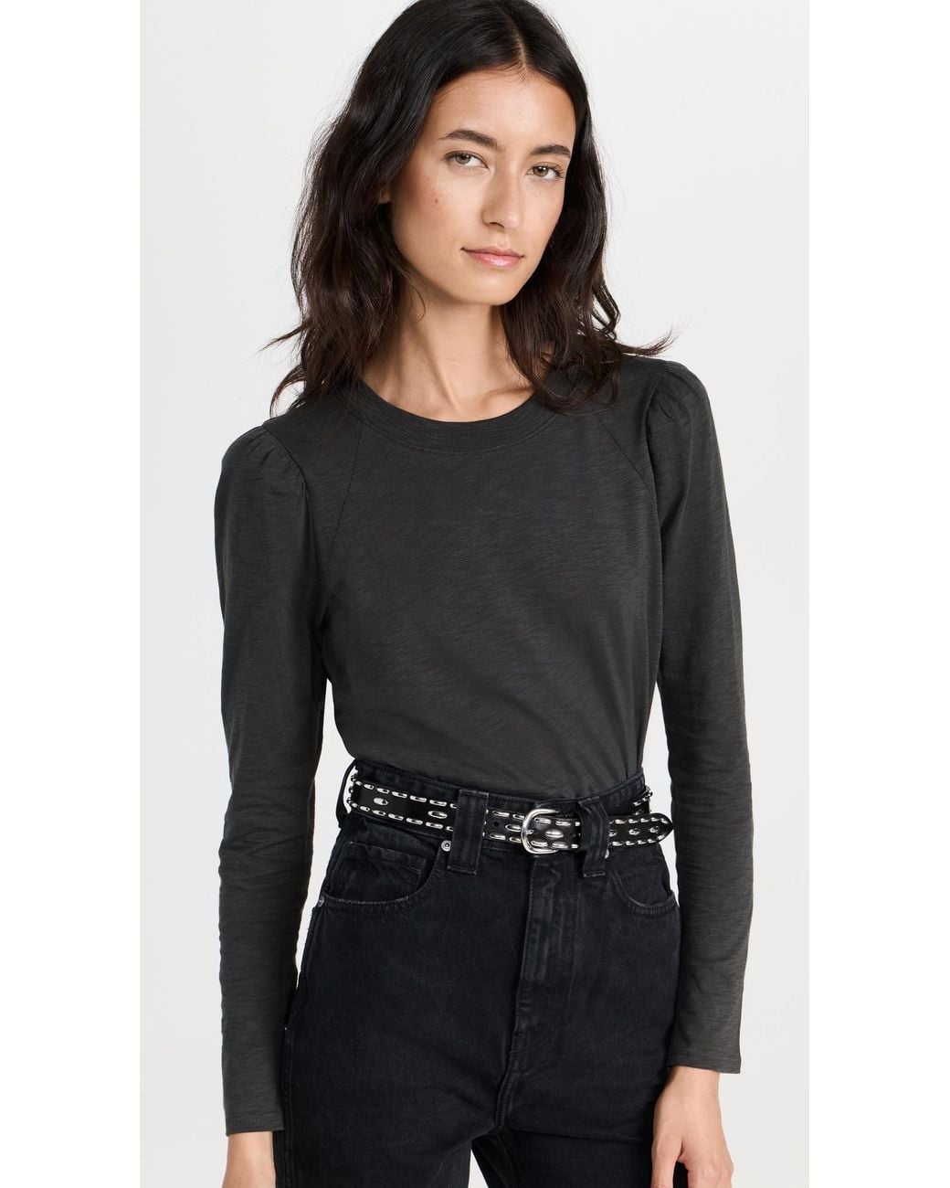 Veronica Beard Black Mason Baseball Tee