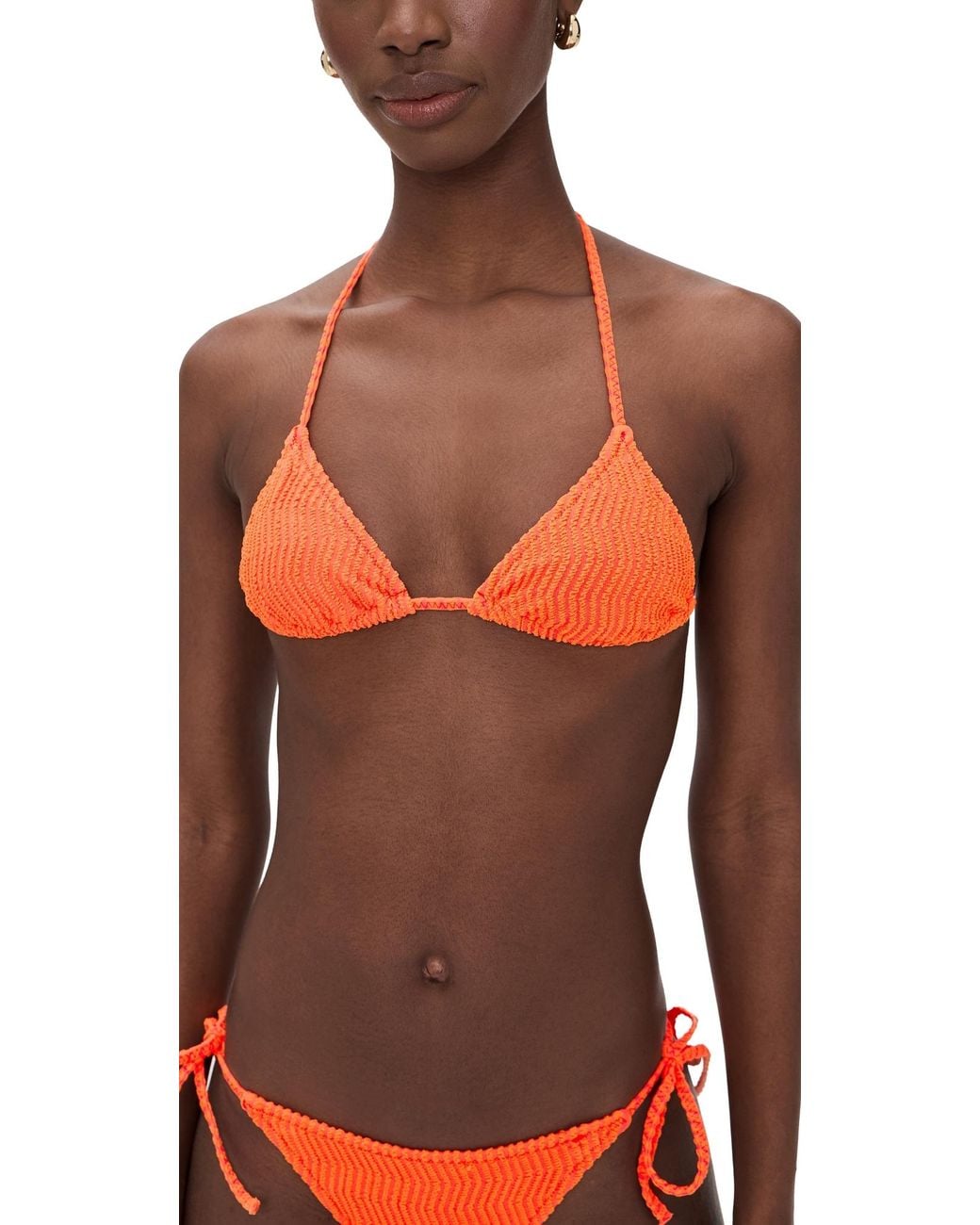 Solid & Striped Orange The Iris Bikini Top